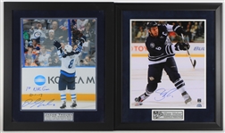 2010s Shea Weber Jacob Trouba Signed 23" x 27" Framed Photo Displays - Lot of 2 *JSA*