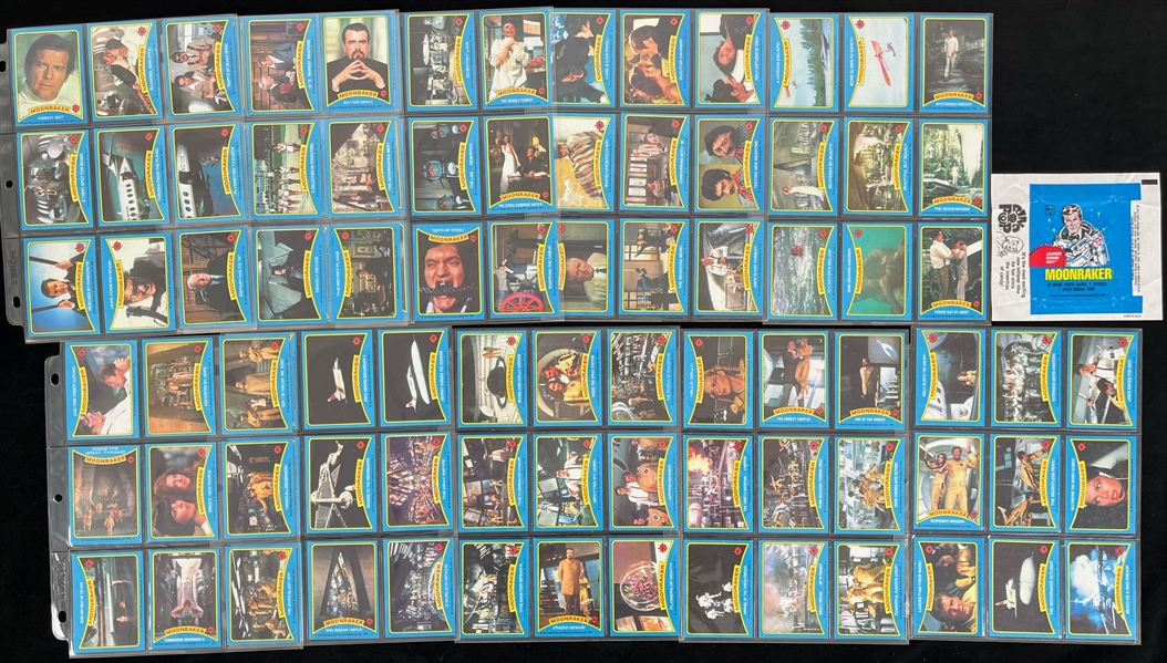 1979 James Bond Moonraker Topps Trading Cards - Complete Set of 99 + Pack Wrapper
