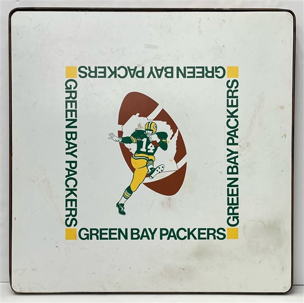 1960s Green Bay Packers 35" x 35" Portable Card Table w/ Folding Legs & Handle