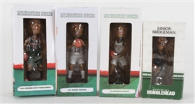 2010s Milwaukee Bucks MIB Bobblehead Collection - Lot of 4 w/ Giannis Antetokounmpo, Junior Bridgeman, Jabari Parker & Brandon Knight