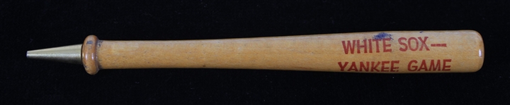 1956 (July 26th) New York Yankee vs Chicago White Sox 5.5" Baseball Bat Pencil