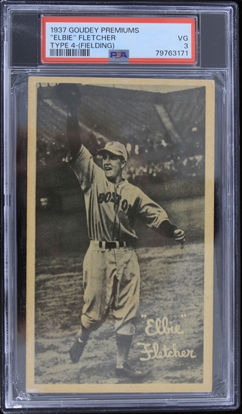 1937 Elbie Fletcher Goudey Premium Type 4 Fielding (PSA Slabbed VG 3)