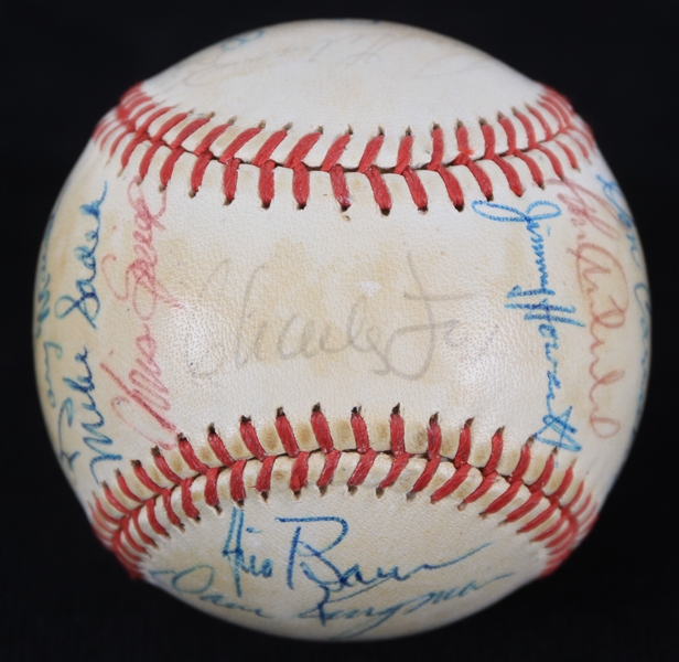 1978 Multi Signed ONL Feeney Baseball w/ 25 Signatures Including Steve Stone, Dave Kingman, Willie Mays Clubhouse & More (JSA) 