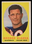 1958 George Blanda Chicago Bears Topps Trading Card #129