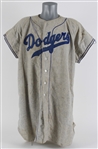1954 Jim Hughes Brooklyn Dodgers Game Worn Road Jersey (MEARS LOA)