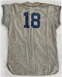 1954 Jim Hughes Brooklyn Dodgers Game Worn Road Jersey (MEARS LOA)