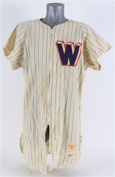 1956 Ed Fitzgerald Washington Nationals Game Worn Home Jersey (MEARS LOA)