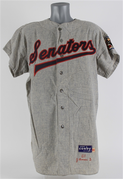 1961 Jim Lemon Washington Senators Salesman Sample Road Jersey (MEARS LOA)