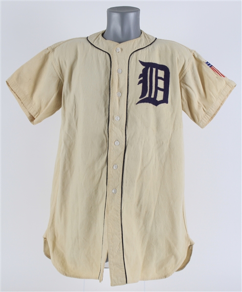 1942 Birdie Tebbetts Detroit Tigers Game Worn Home Jersey (MEARS LOA)