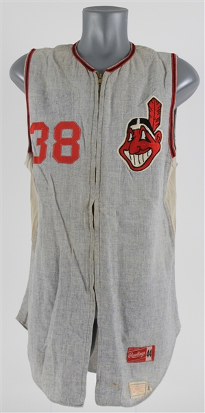 1968 Rob Gardner / Billy Rohr Cleveland Indians Game Worn Road Jersey Vest (MEARS LOA) 