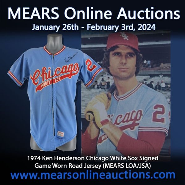 1974 Ken Henderson Chicago White Sox Signed Game Worn Road Jersey (MEARS LOA/JSA)