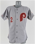 1990 Larry Bowa Philadelphia Phillies Signed Game Worn Road Jersey (MEARS LOA/JSA)