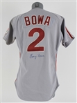 1990 Larry Bowa Philadelphia Phillies Signed Game Worn Road Jersey (MEARS LOA/JSA)