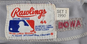 1990 Larry Bowa Philadelphia Phillies Signed Game Worn Road Jersey (MEARS LOA/JSA)