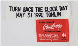 1992 Randy Tomlin Pittsburgh Pirates Signed 1939 Turn Back The Clock Jersey (MEARS LOA/JSA)