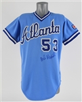 1983 Dal Maxvill Atlanta Braves Signed Game Worn Road Jersey (MEARS LOA/JSA)