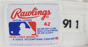 1991 Carlos Baerga Cleveland Indians Signed Game Worn Home Jersey (MEARS LOA/JSA)