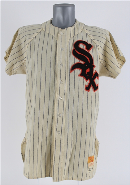 1954 Matt Batts Chicago White Sox Game Worn Home Jersey (MEARS LOA)