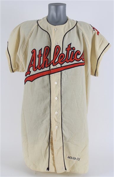 1960 Kansas City Athletics #50 Organizational Home Jersey (MEARS LOA) Last Year of Style