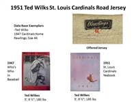 1951 Ted Wilks St. Louis Cardinals Game Worn Road Jersey (MEARS LOA) First Year Style with Yellow Bat