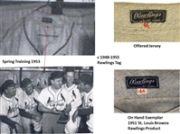 1951 Ted Wilks St. Louis Cardinals Game Worn Road Jersey (MEARS LOA) First Year Style with Yellow Bat