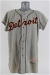 1956 Walt Streuli / Hal Woodeshick Detroit Tigers Game Worn Road Jersey (MEARS LOA) 