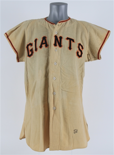 1951 Roger Bowman New York Giants Game Worn Home Jersey (MEARS LOA)