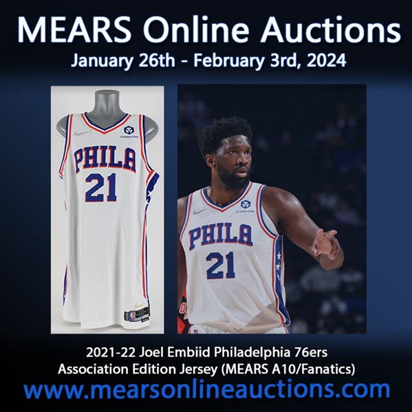2021-22 Joel Embiid Philadelphia 76ers Association Edition Jersey (MEARS A10/Fanatics)