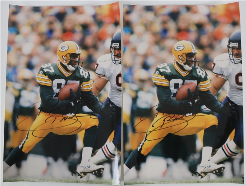 1992-1998 Robert Brooks Green Bay Packers Signed 12x18 Photos 