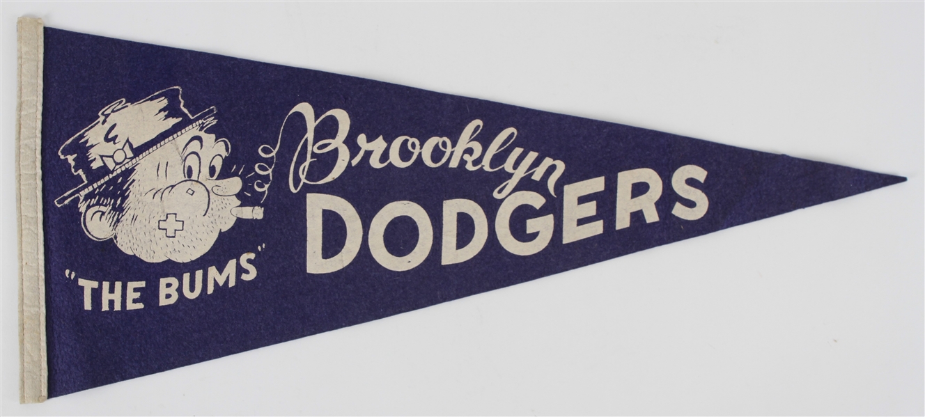 1940s Brooklyn Dodgers "The Bums" 26" Pennant