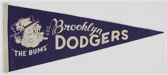 1940s Brooklyn Dodgers "The Bums" 26" Pennant