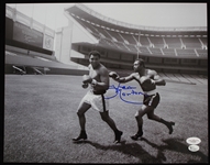 1976 Ken Norton (d.2013) Autographed 11"x14" B&W Photo with Muhammad Ali *JSA*