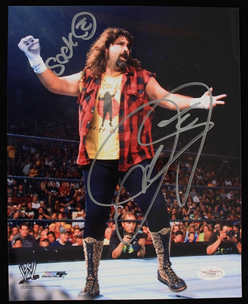 2000s Mick Foley aka Mankind Cactus Jack and Dude Love Autographed 8"x10" Color Photo *JSA*