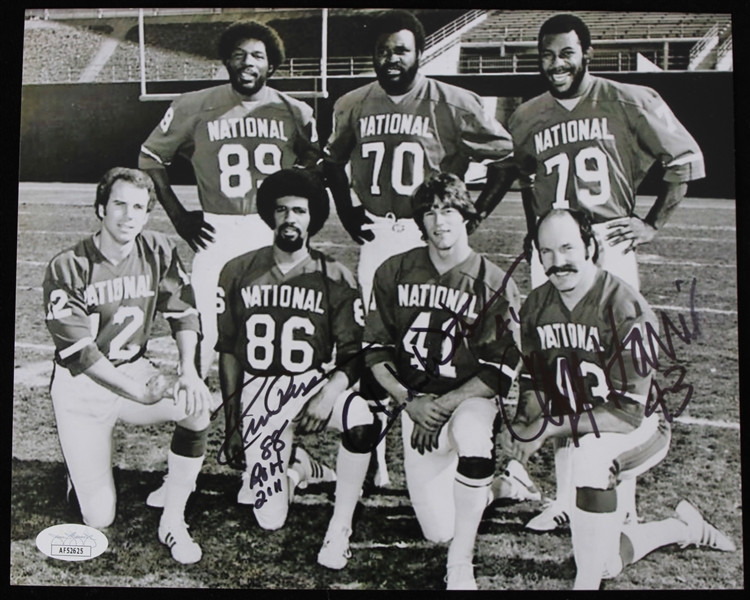 1976-77 Drew Pearson Charlie Waters Cliff Harris Dallas Cowboys Autographed 8"x10" B&W Photo *JSA*