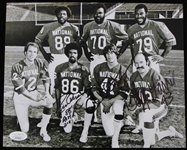 1976-77 Drew Pearson Charlie Waters Cliff Harris Dallas Cowboys Autographed 8"x10" B&W Photo *JSA*