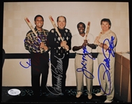 1972-76 Johnny Bench Joe Morgan Tony Perez and Pete Rose Cincinnati Reds Autographed 8"x10" Color Photo *JSA*