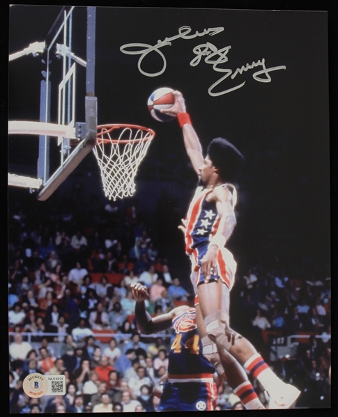 1976-87 Julius Erving Philadelphia 76ers Autographed 8"x10" Color Photo (Beckett)