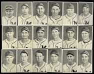 1943 Grand Studio Milwaukee Brewers 3.5" x 5.5" B&W Cards - Complete Set of 22 w/Envelope (Lot of 23)