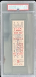 1960 Warren Spahn Milwaukee Braves Autographed No Hitter Full Ticket (PSA/DNA EX-MT 6)