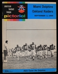 1966 (September 2nd) Miami Dolphins vs Oakland Raiders Gameday Pictorial Program (First Game In Franchise History)