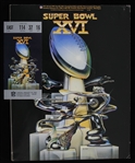 1982 Super Bowl XVI San Francisco 49ers vs Cincinnati Bengals Ticket Stub and Gameday Program (Lot of 2)