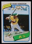 1980 Rickey Henderson Oakland Athletics Topps Trading Card #482