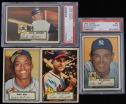 1952 Allie Reynolds Jack Jensen New York Yankees and More Topps Trading Cards (Lot of 4)