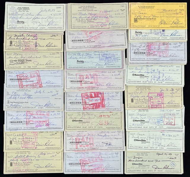 1960s-1980s Dave Robinson Green Bay Packers and Washington Redskins Signed Checks (Lot of 300)