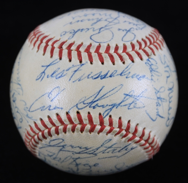 1952 Stan Musial Enos Slaughter and More St. Louis Cardinals Signed Giles Spaulding ONLB (JSA)
