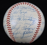 1952 Stan Musial Enos Slaughter and More St. Louis Cardinals Signed Giles Spaulding ONLB (JSA)