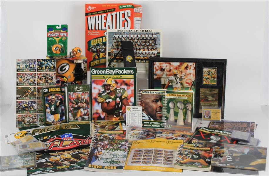1990s Green Bay Packers Media Guides, VHS, Mini Helmet & more (Lot of 30+)