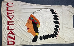 1940's Cleveland Indians Cleveland Municipal Stadium 84 x 144 Stadium Flag (MEARS LOA) 