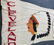 1940's Cleveland Indians Cleveland Municipal Stadium 84 x 144 Stadium Flag (MEARS LOA) 