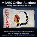 1940s Cleveland Indians Cleveland Municipal Stadium 84" x 144" Stadium Flag (MEARS LOA) 